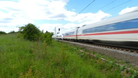 Passing ICE high speed train 스톡 동영상 108007380