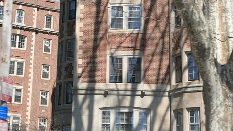 Passing by Large Brick Apartment Complex in Boston, Massachusetts Stock Footage 92184181