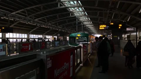 Passing Metro Train at Dhaka Rail Platform, Bangladesh Stock Footage 345541904