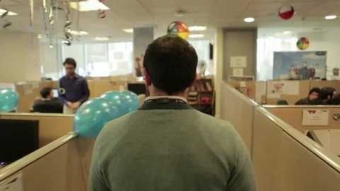 Passing office cubicles Video stock 77051643