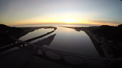 Passing Over Patterson Bridge on the Rogue River Stock Footage 51888133