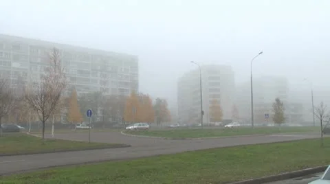 Passing a part in a fog Stock Footage 8974810