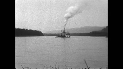 Passing Riverboat 1936 Video stock 201308639