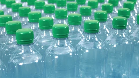 Passing Rows Of Bottled Water - Sports, Factory Concept Stock Footage