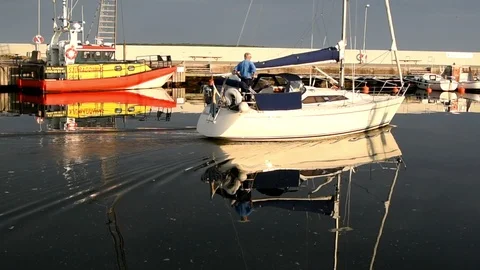 Passing sailboat Stock Footage 90245865