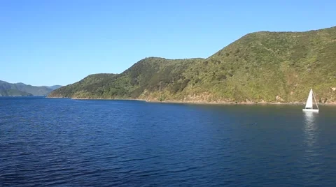 Passing SailBoat Time Lapse Stock Footage 48622994