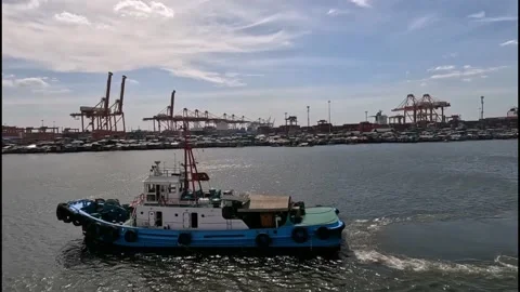 Passing Sailing Vessel inside Manila Bay Stock Footage 233654020