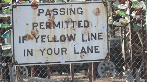 Passing Sign Stock Footage 33047498