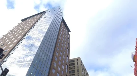 Passing Skyscrapers Low Angle Video stock 104640869