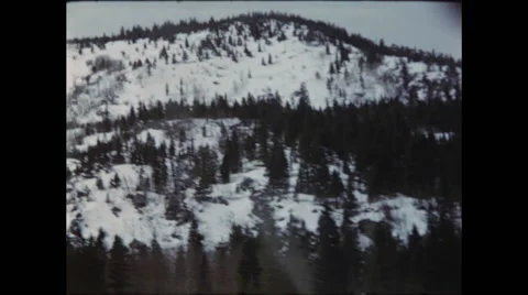 Passing Snowy Mountain Video stock 47527249