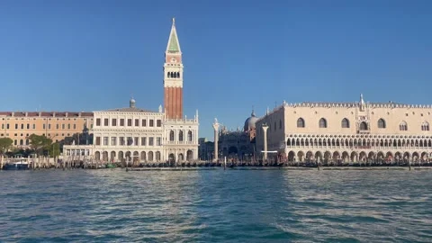 Passing by st.mark's square, campanile and doge's palace in venice Stock Footage 171400315