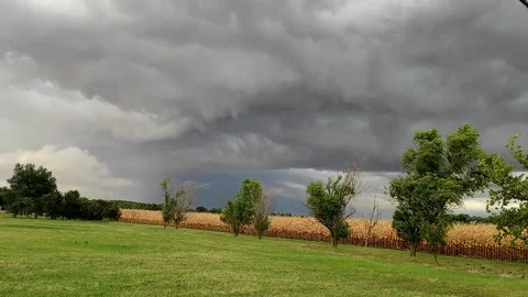 Passing storm clouds, Huge passing supercell Video Stock Footage 252532848