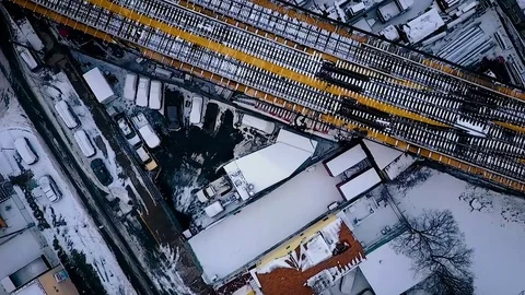 Passing Subway From Above Stock Footage 71344538