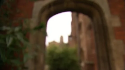 Passing Through Arch, Cambridge HD Video Stock Footage