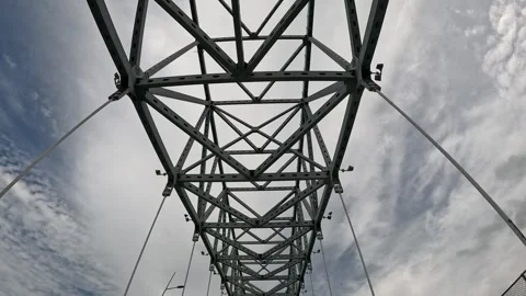 Passing through the Bridge of the Americas in the Panama Canal. Stock Footage 344881296