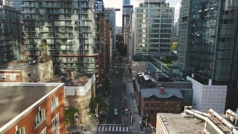 Passing through buildings in Toronto Stock Footage 171785376