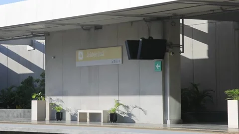 Passing through the chichen itza train station on new railroad yucatan Stock Footage 304403853