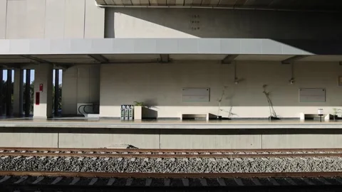 Passing through the chichen itza train station on new railroad yucatan Stock Footage 304403896