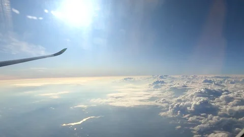 Passing Through the Clouds Airplane Window Perspectives Stock Footage 279674889