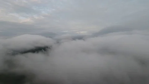 Passing through the clouds and watching the city. Stock Footage 81136261