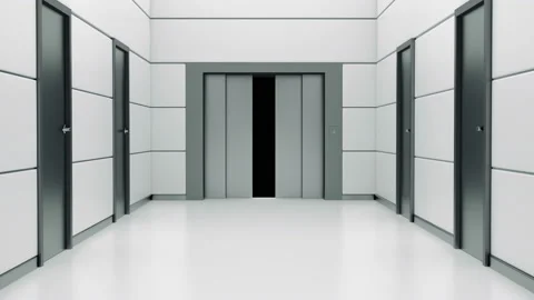 Passing through the corridor to the elevator. Stock Footage 91316553
