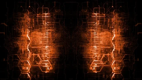 Passing through a cyber world 库存影片 94729012