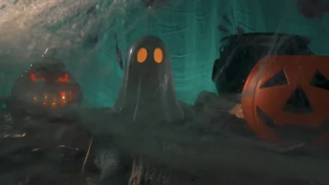 Passing Through The Halloween Web Spider Video stock 252643309