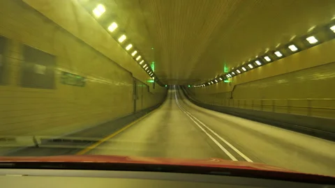Passing Through Henry E. Kinney Tunnel Fort Lauderdale Stock Footage 295727670