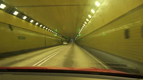 Passing Through Henry E. Kinney Tunnel Fort Lauderdale Stock Footage 295727679