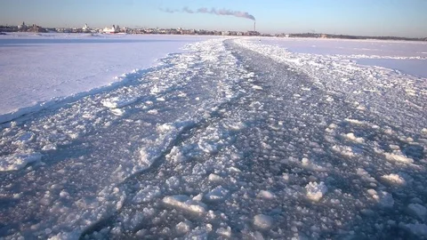 Passing through ice floes Video stock 69858143