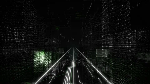 Passing through a network and establishing connection inside a VR computer game Stock Footage 154735677
