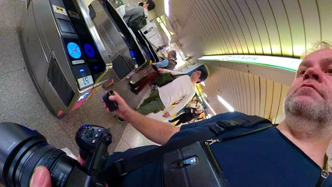 Passing through the terminal gate in Osaka Japan Stock Footage 129279275