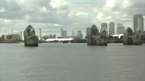 Passing Through Thames Barrier Mixed Shots 스톡 동영상 43441655