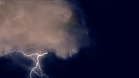 Passing of thundercloud with lightnings Stock Footage 48918963