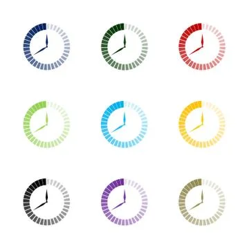 Passing Time - Set 9 Colors Stock Illustration