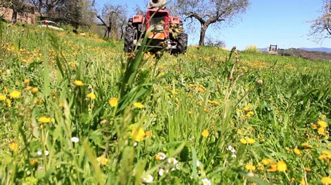 A passing tractor Stock Footage 22593246