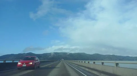 Passing Traffic on Long Bridge Stock Footage 10870989