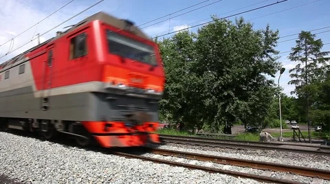 A passing train with carriages Stock Footage 48165874