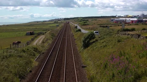 Passing train Stock Footage 44089341