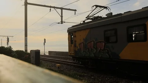 Passing Train Video stock 89906543