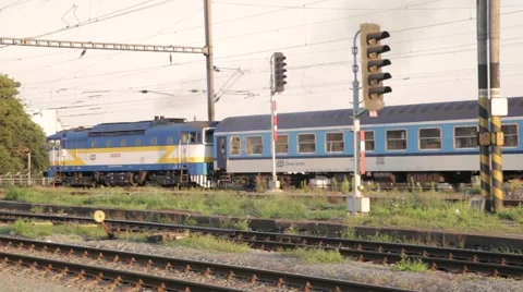 Passing train landscape Stock Footage 43398966