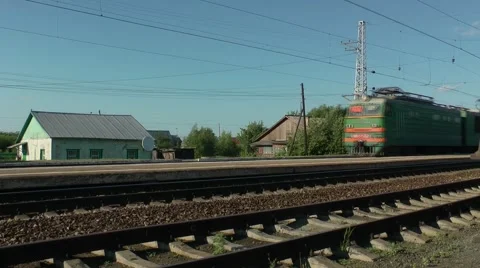 A passing train (no sound) Stock Footage 52407605