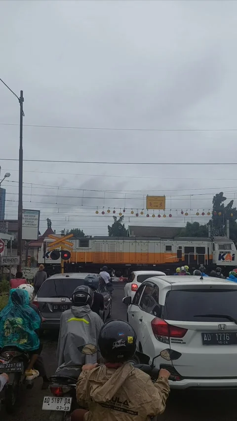 Passing Train on Raining Day Stock Footage 296937716