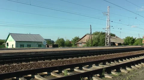 A passing train (with sound) Stock Footage 52408728