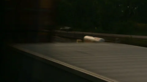 Passing Trains at Night Stock Footage 27758138