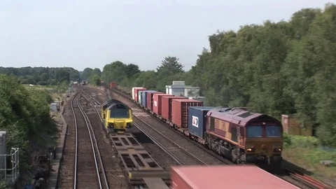 Passing Trains at Worting Junction Video stock 78023245