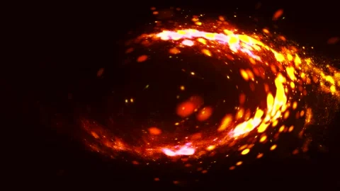 Passing two rays of fiery red lights on a black abstract background. Stock Footage 252934006