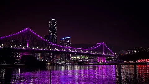 Passing under the bridge at night Video stock 209902111