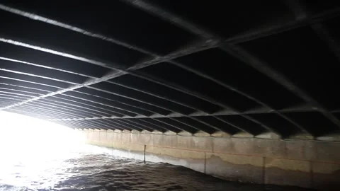 Passing Under Bridge. Shot From A Tour Boat.St. Petersburg.Russia. Stock Footage 313963314