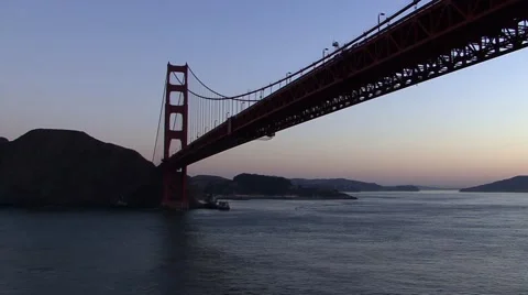 Passing under Golden Gate Bridge Stock Footage 41471569